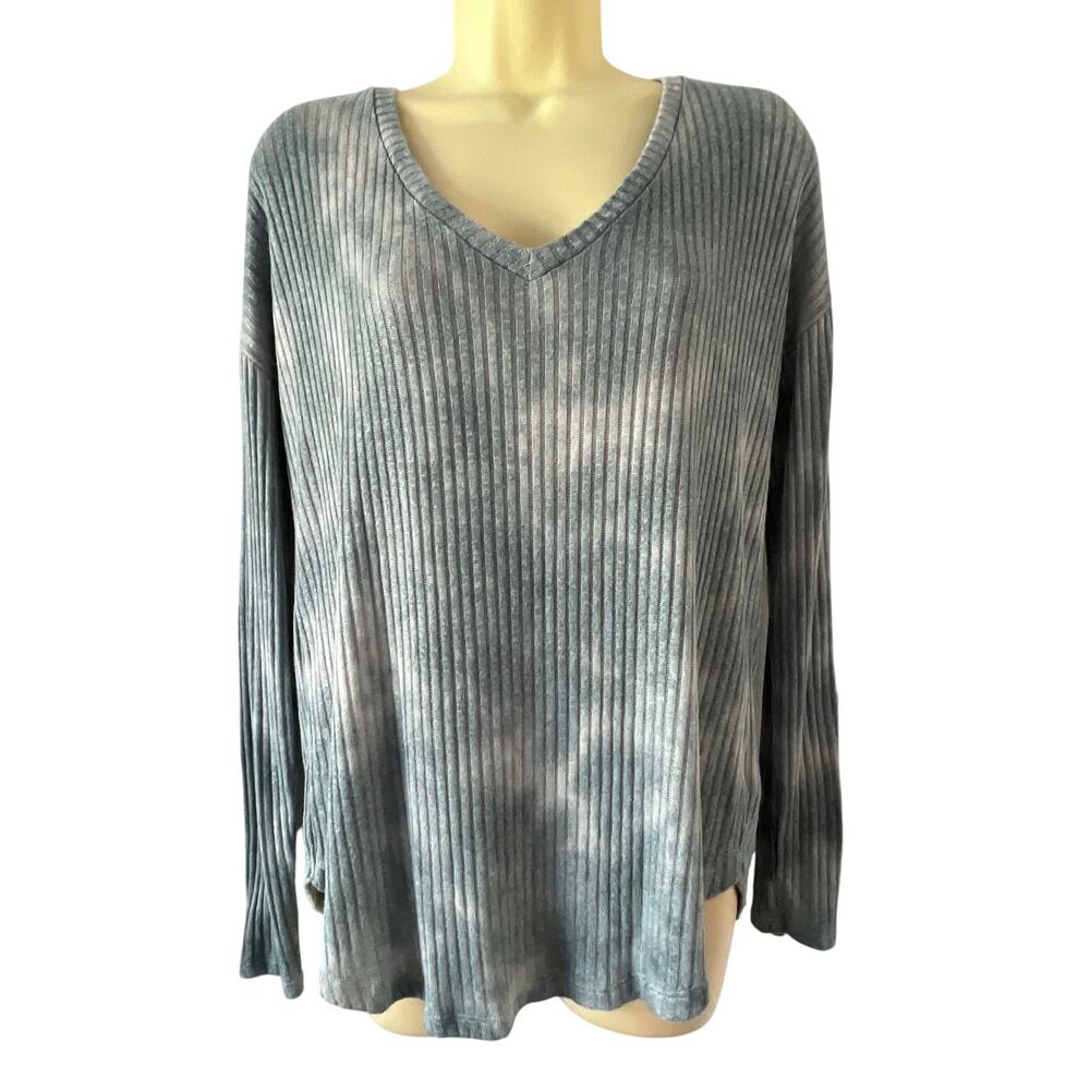 American Eagle Soft & Sexy Blue Ribbed Knit Pullover Top Size Medium